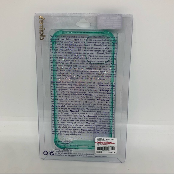 NWT Claire’s iPhone 12 Mini Blue Green Clear Case w Sparkles Protective - Picture 2 of 3